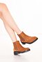 Women's Genuine Leather Stylish Boots with Elastic Sides Waleska Tan Suede - 5