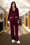 Knitwear Double Set with Jacket and Pants |   Gray, White, Burgundy, Black 3006 - 2