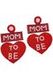Handmade Glass Bead Earrings for 'Mom to Be' Heart Design - 1 Pair - 2