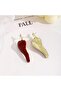 Chic Red Chilli Pepper Earrings - Unique & Delicate Design with Golden-Tone Hooks, Zinc Alloy & 925 - 8