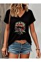 Ruck&Roll Printed Women's Oversize V-Neck T-Shirt