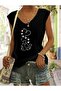 Cat&Dog Printed Women's Oversize Sleeveless T-Shirt