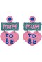 1 Pair Handmade Glass Bead Earrings for 'Mom to Be' Heart Design