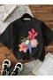 STARFISH AND FLOWER PRINT OVERSIZE CREW NECK T-SHIRT
