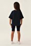 Girl waiter bermuda tights set - navy blue - 5