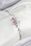 Brass Zircon Stone Butterfly Model Silver Color Women's Bracelet
