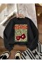 Cherri̇es Leopard Printed Oversize Unisex Women/Men's Crew Neck Sweatshirt