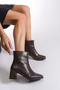 Women's Heeled Boots 00120025 Brown Skin