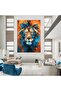 Multicolor Canvas Wall Art with Lion Design by Today Idea - 2
