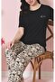 Anti-Wrinkle Fabric Short Sleeve Women's Pajama Set - 4