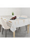 Kare Ethnic Gold Patterned Linen Textured Seamless Tablecloth - 2
