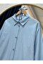 Karmora Ankle Drawstring Linen Tunic with Slits on the Sides-Ek141.12 Blue - 3