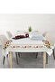 Kare Punch Flower Textured Patterned Linen Effect Seamless Tablecloth - 3
