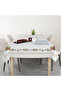 Square Elegant Roses Patterned Linen Effect Wrinkle-Free Tablecloth - 4