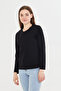 100% Organic Cotton Black V-Neck Soft Textured Regular Fit Comfortable Cut Long Sleeve Combed Cotton T-Shirt - 4