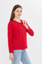 100% Organic Cotton V-Neck Soft Textured Regular Fit Comfortable Cut Long Sleeve Combed Cotton T-Shirt - 6