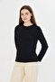 100% Organic Cotton Black Soft Textured Regular Comfortable Fit Long Sleeve Crew Neck Combed Cotton T-Shirt - 3