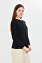 100% Organic Cotton Black Soft Textured Regular Comfortable Fit Long Sleeve Crew Neck Combed Cotton T-Shirt - 6