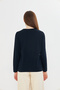 100% Organic Cotton Navy Blue Soft Textured Regular Comfortable Fit Long Sleeve Crew Neck Combed Cotton T-Shirt - 7