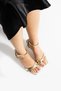 Gold Women's Heeled Shoes Cross Strap Casual Comfortable Heeled Sandals (6cm) - 2