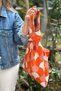 Women's Geometric Patterned Bag Knitwear Hand & Shoulder Tote Bag Orange Chax818 - 5
