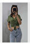 Women's Textured Linen Short Sleeve V-Neck Collared Slim Fit Shirt - 2