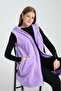 Women's Lilac Zippered Fleece Vest - 5
