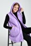Women's Lilac Zippered Fleece Vest - 2