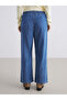 Wideleg Women's Jeans Pants with Elastic Waist - 4