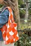 Women's Geometric Patterned Bag Knitwear Hand & Shoulder Tote Bag Orange Chax818 - 4