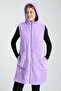 Women's Lilac Zippered Fleece Vest - 4