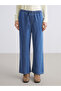 Wideleg Women's Jeans Pants with Elastic Waist - 2
