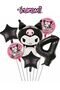 4 Year Old Kuromi Balloon Set Birthday Balloon Set Black Number Star Helium Compatible Flying Balloon