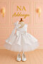 One Shoulder Big Bow Girl's Dress - Black & White - 2