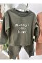 Children's Sweatshirt & Sweatpants Set – Khaki “Mummy's Little Bear" - 2