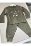Children's Sweatshirt & Sweatpants Set – Khaki “Mummy's Little Bear" - 3