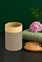 Limpia Bambu Patterned 5-Piece Bathroom Set with Trash Can, Liquid Soap Dispenser, Toothbrush Holder - 5