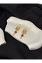 Orange and Purple Stone Melis Göral Brand Model Hanging Earrings - 2