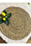 ديكور طاولة طعام أمريكي أصلي من الخوص مع زخارف طاولة طعام على الطراز البوهيمي باللون الليموني