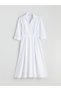 Lcwaikiki Classic White Poplin Waist Seated Shirt Dress - 5
