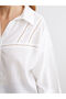 Openwork Oversize Poplin Women's Shirt - 3