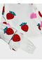Girl's 100% Cotton White Strawberry Patterned Long Sleeve Pajama Set - 4