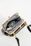 Sand Beige Women's Scholarship Gold Accessory Adjustable Cross Strap Faux Leather Shoulder and Crossbody Bag - 6