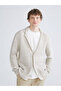 Beige Standard Fit V-Neck Men's Knitwear Cardigan - 2