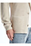 Beige Standard Fit V-Neck Men's Knitwear Cardigan - 8