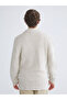 Beige Standard Fit V-Neck Men's Knitwear Cardigan - 7