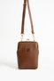 Tan Women's Scholarship Gold Accessory Adjustable Cross Strap Faux Leather Shoulder and Crossbody Bag 1433 - 2