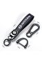 Genuine Leather Car Keychain Key Ring Accessories Black - 6