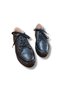Genuine Leather High Sole Black Sneaker Sports Shoes - 2