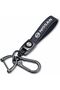 Genuine Leather Car Keychain Key Ring Accessories Black
